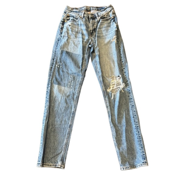 American Eagle size 0 Regular Strigid 90s Straight Jeans Distressed - Picture 1 of 14